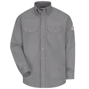 Men's Midweight FR Dress Uniform Shirt, Silver Grey, 1 EA #SLU2SY
