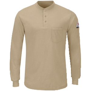 Men's Long Sleeve Lightweight Henley Shirt, Khaki, 1 EA #SML8KH