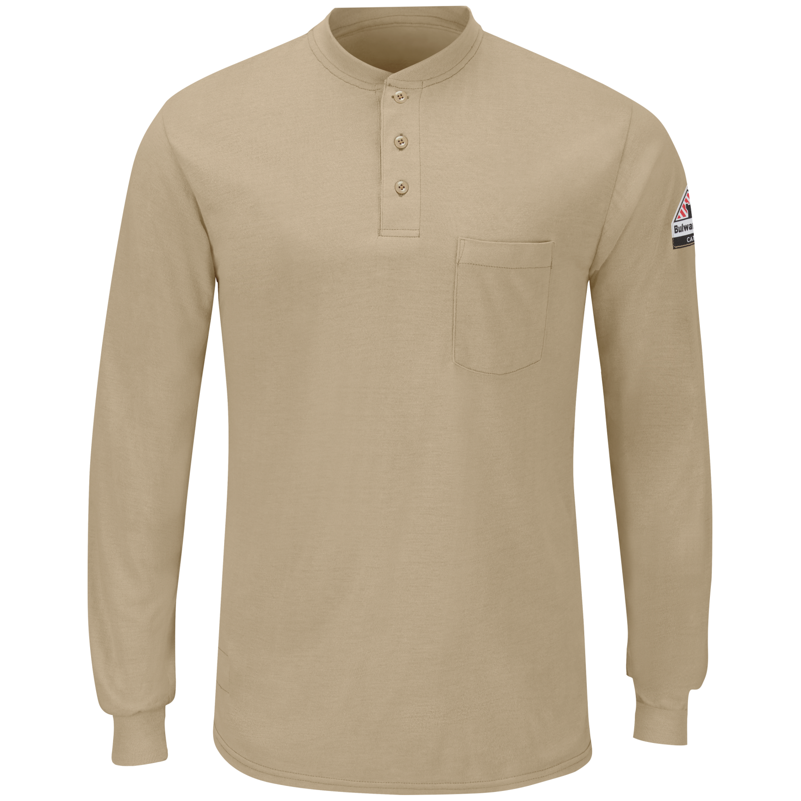 Men's Long Sleeve Lightweight Henley Shirt, Khaki, 1 EA #SML8KH