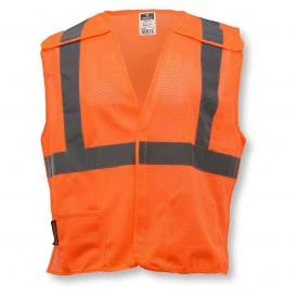 Economy Type R Class 2 Breakaway Mesh Safety Vest, Orange, 1 EA #SV4OM