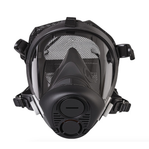 North Series, Silicone Full Facepiece with Mesh Headnet, Black, 1/EA  #RU65002