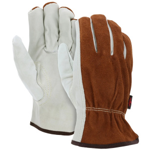 Leather Drivers Work Gloves - Competitive Value (CV) C Grade Grain Leather Palm - Split Leather Back - Keystone Thumb, 1/DZ #3205