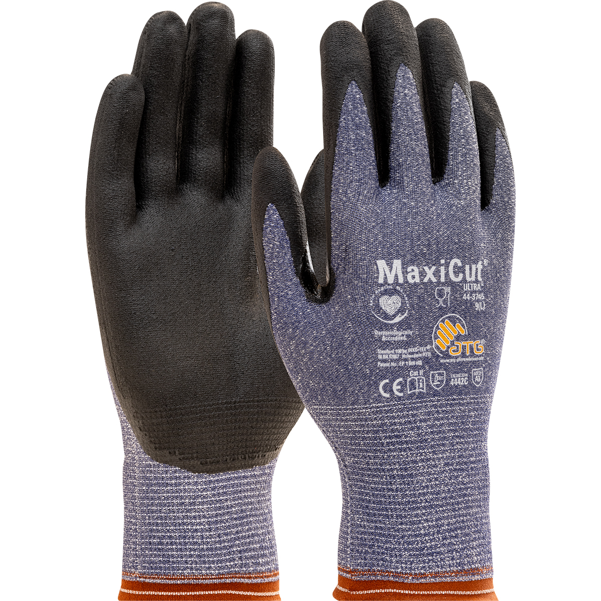 ATG® MaxiCut® Ultra™ Seamless Knit A3 Engineered Yarn Glove with Premium Nitrile Coated MicroFoam Grip on Palm & Fingers - Touchscreen, 1/DZ #44-3745