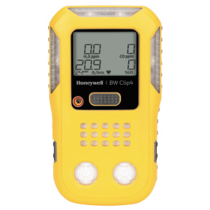 BW Clip4 4-Gas Detector (O2, LEL, H2S, CO), North American version - Yellow Housing, 1/EA #BWC4-Y-N