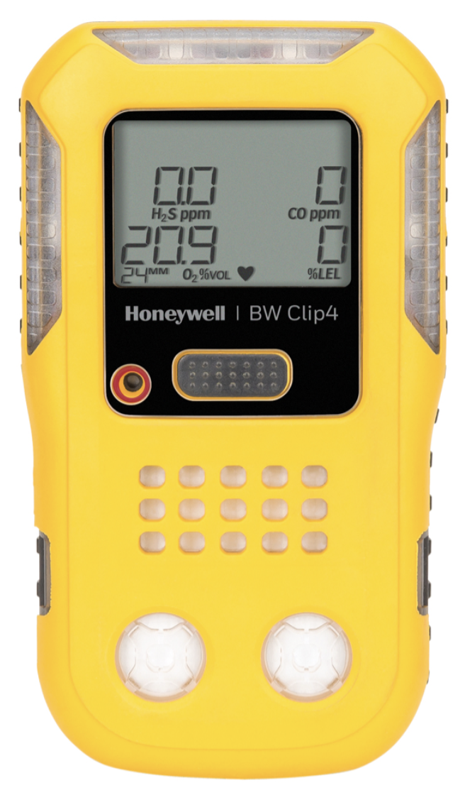 BW Clip4 4-Gas Detector (O2, LEL, H2S, CO), North American version - Yellow Housing, 1/EA #BWC4-Y-N