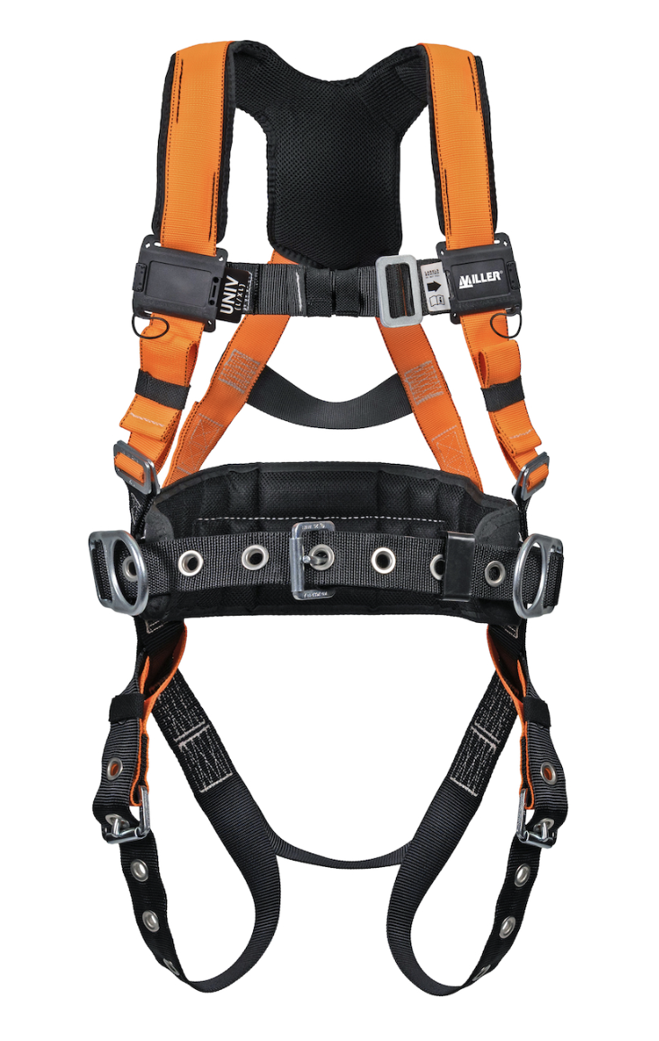 Miller Titan Package: Hi Vis Orange Full-body Harness & One-Pull Relief Step, 1/Package #T4777/1036778